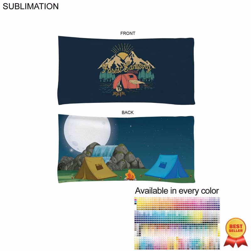 Camping Towel in Absorbent and Compact Microfiber Dri-Lite Terry, 22x44, Sublimated 2 sides