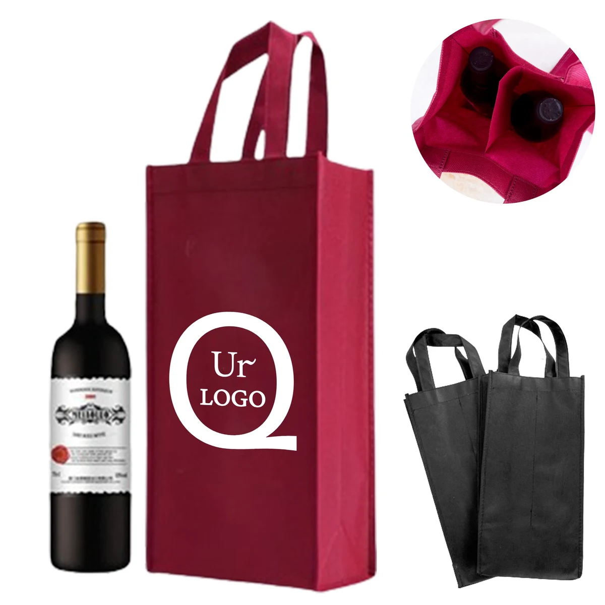 Double Bottles Wine Non-Woven Bag 1
