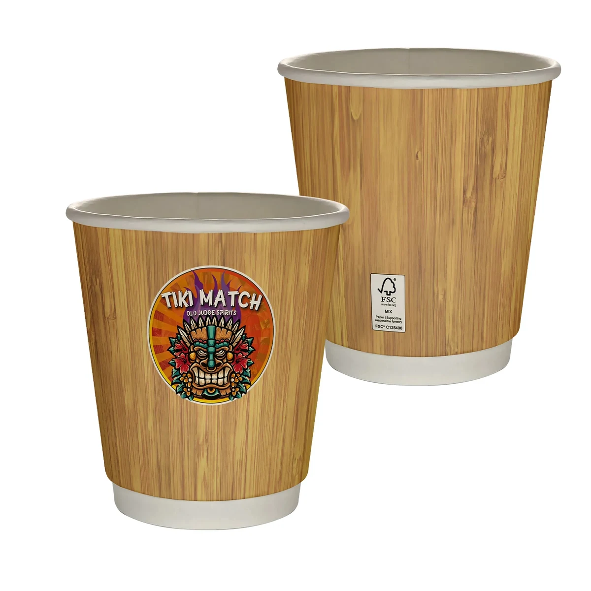 10 oz Full Color Bamboo Pattern Insulated Paper Cup 1