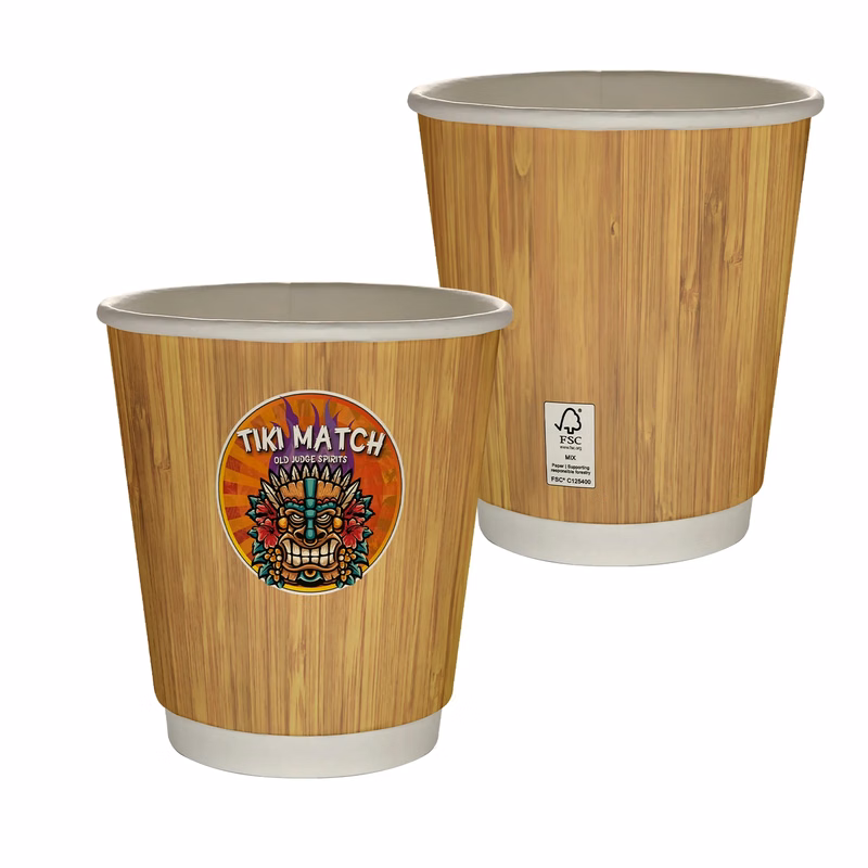 10 oz Full Color Bamboo Pattern Insulated Paper Cup