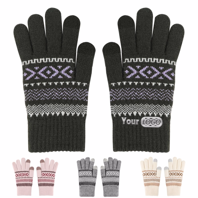 Contrast Stripe Touchscreen Gloves
