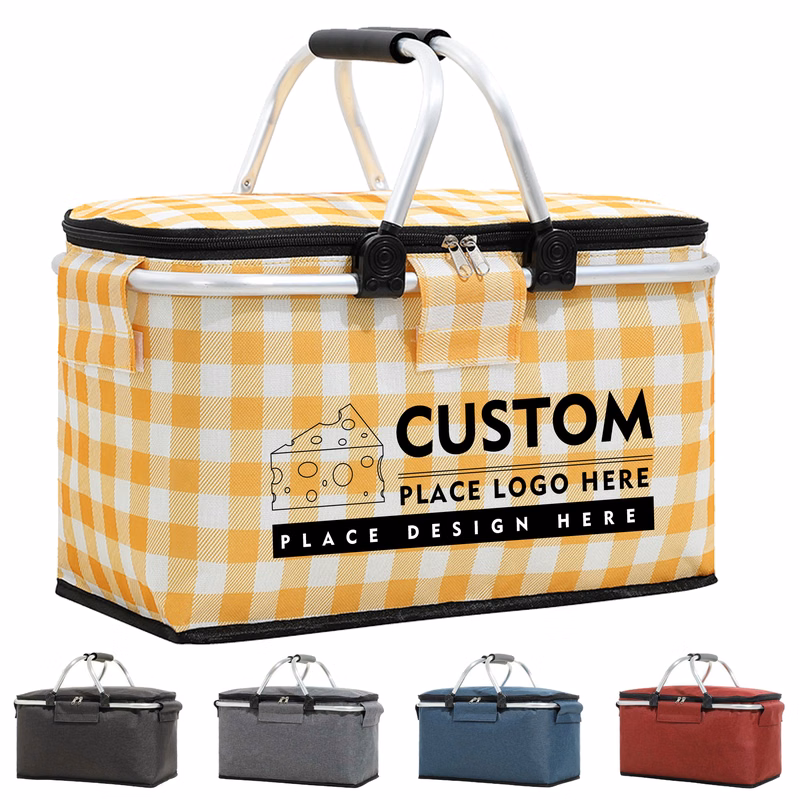 Folding Picnic Basket Shopping Cooler Bag