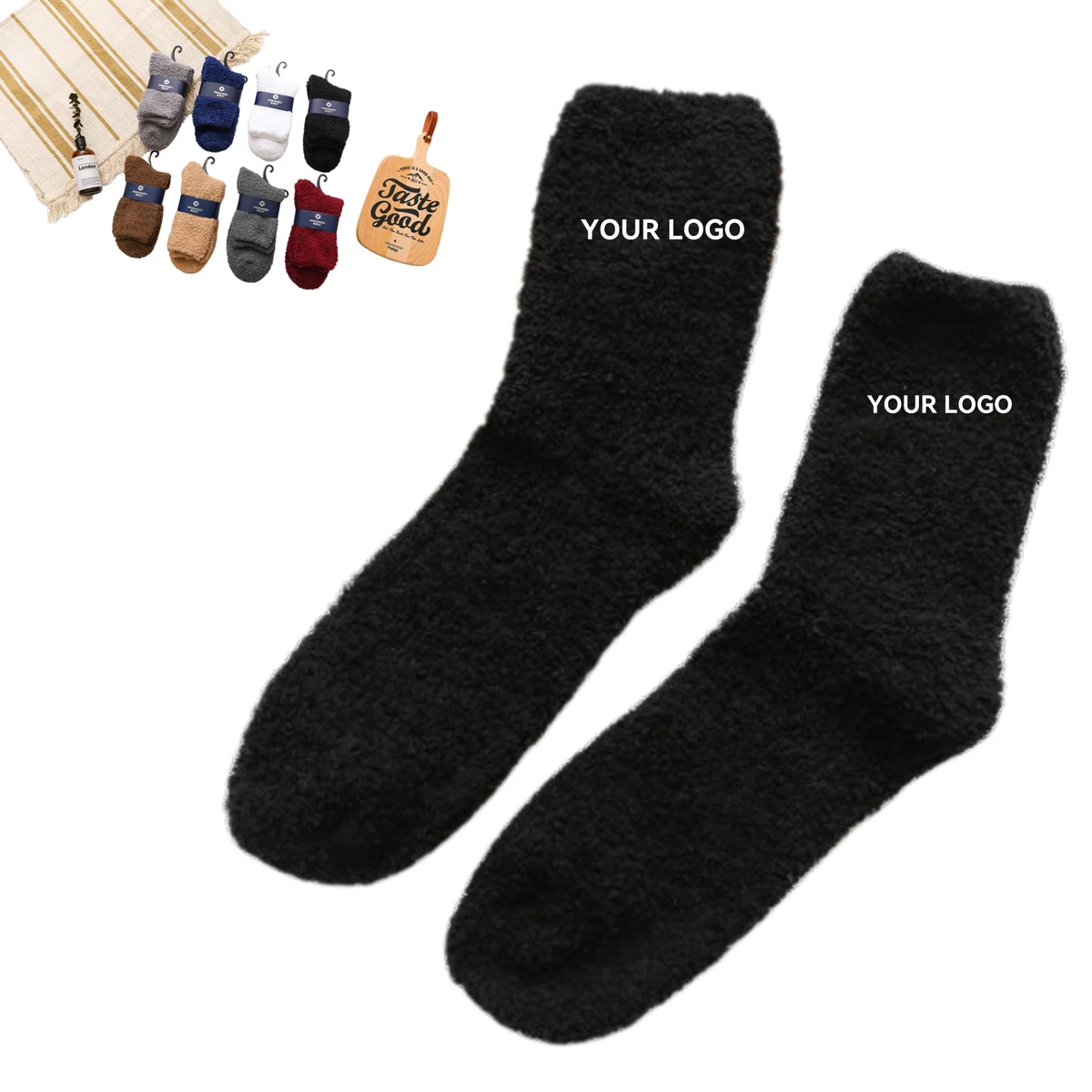 Winter Custom Fuzzy Feet Socks 1