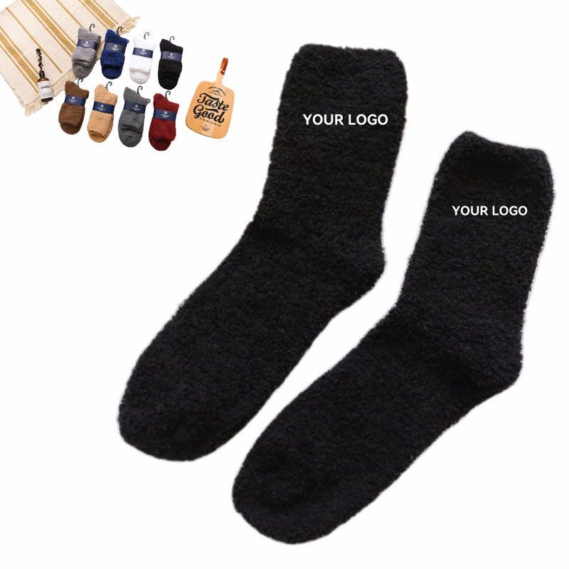 Winter Custom Fuzzy Feet Socks