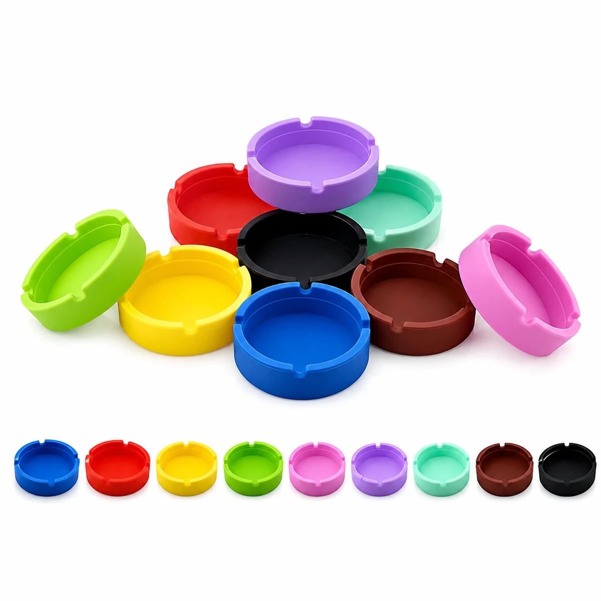 Circular Flexible Silicone Heatproof Modern Ashtray 1