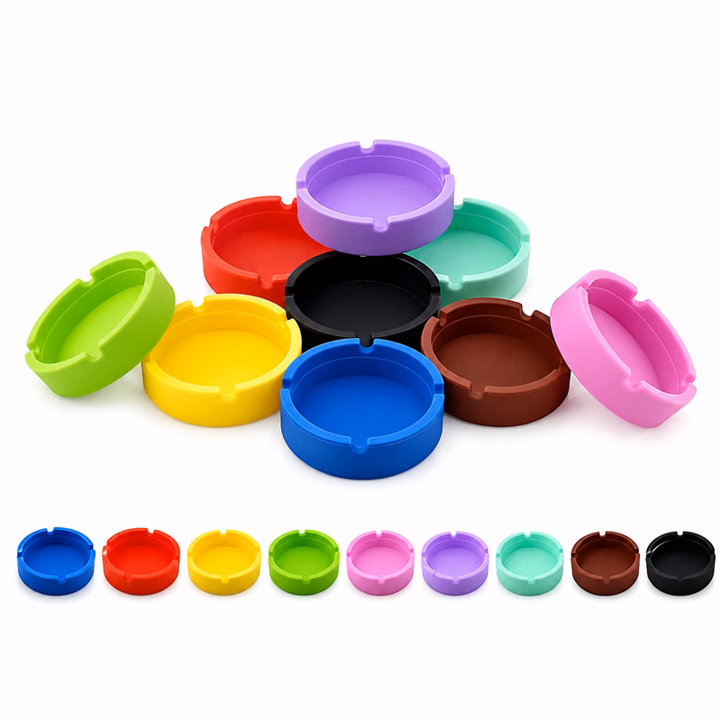 Circular Flexible Silicone Heatproof Modern Ashtray