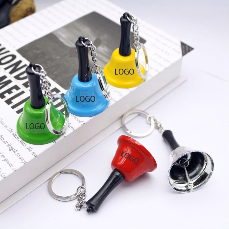 Mini Metal Reception Restaurant Call Bell /Hanging Christmas Rattle /Handbell W/ Keychain