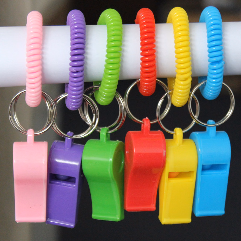Whistle With Coil Keychain