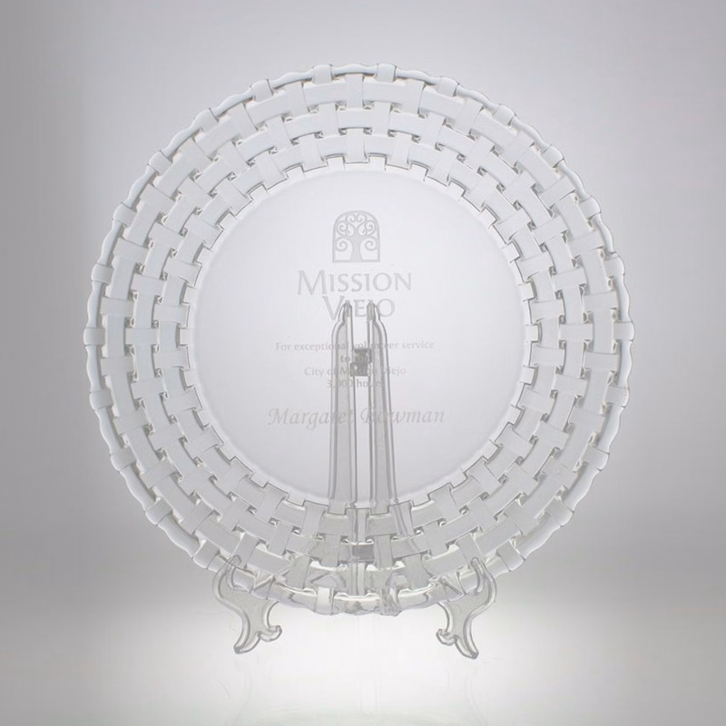 13" Award- Plate, Basketweave