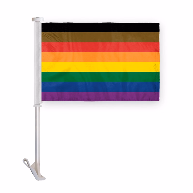 10.5" x 15 " People of Color Pride Premium Car Flag
