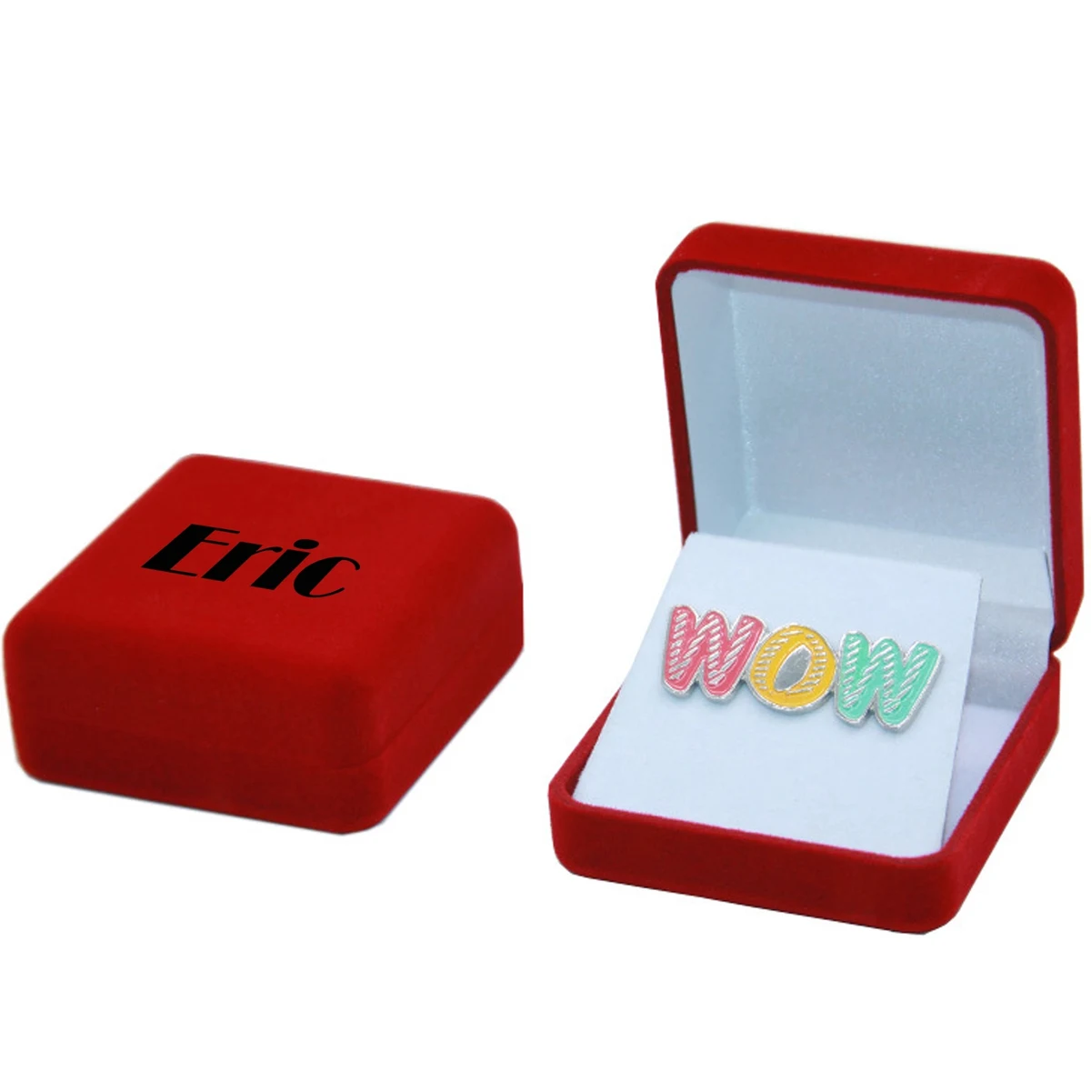 Lapel Button Pins Badge With Lid Velvet Sleeve Protector Box 1