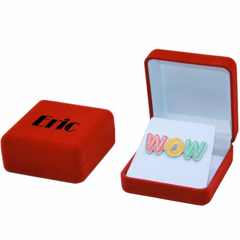 Lapel Button Pins Badge With Lid Velvet Sleeve Protector Box
