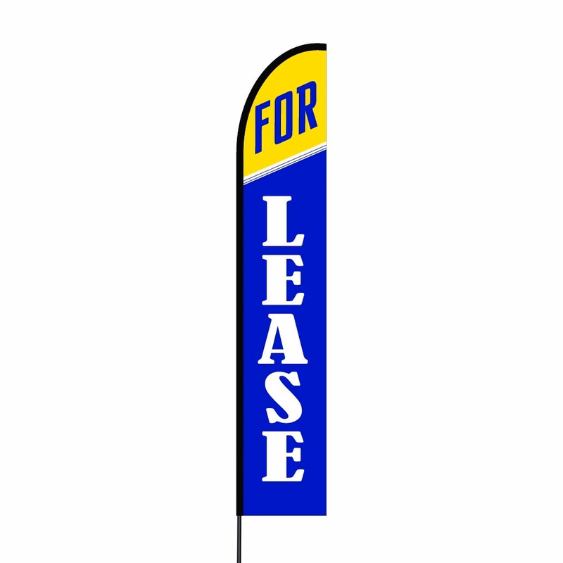 For Lease Flag Kit 15' Feet Feather Flag Sign Outdoor Banner