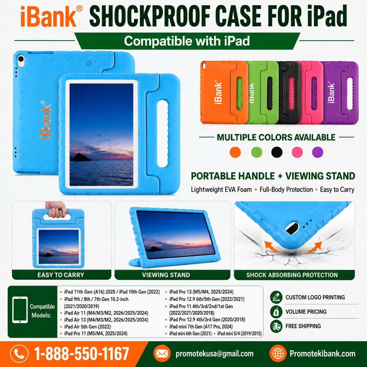 iBank ® Shockproof Case for iPad, with portable handle stand 1