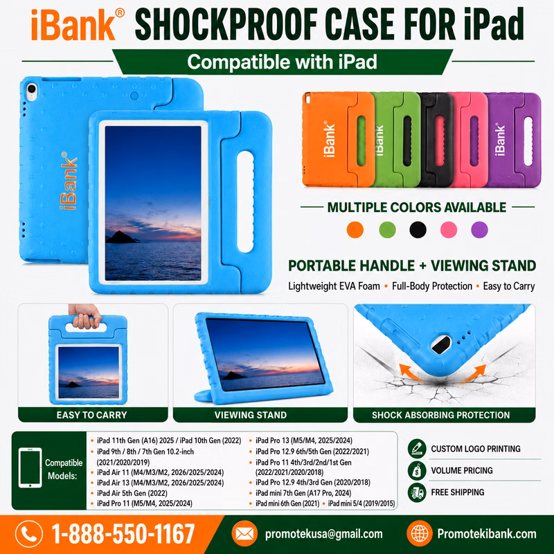 iBank ® Shockproof Case for iPad, with portable handle stand