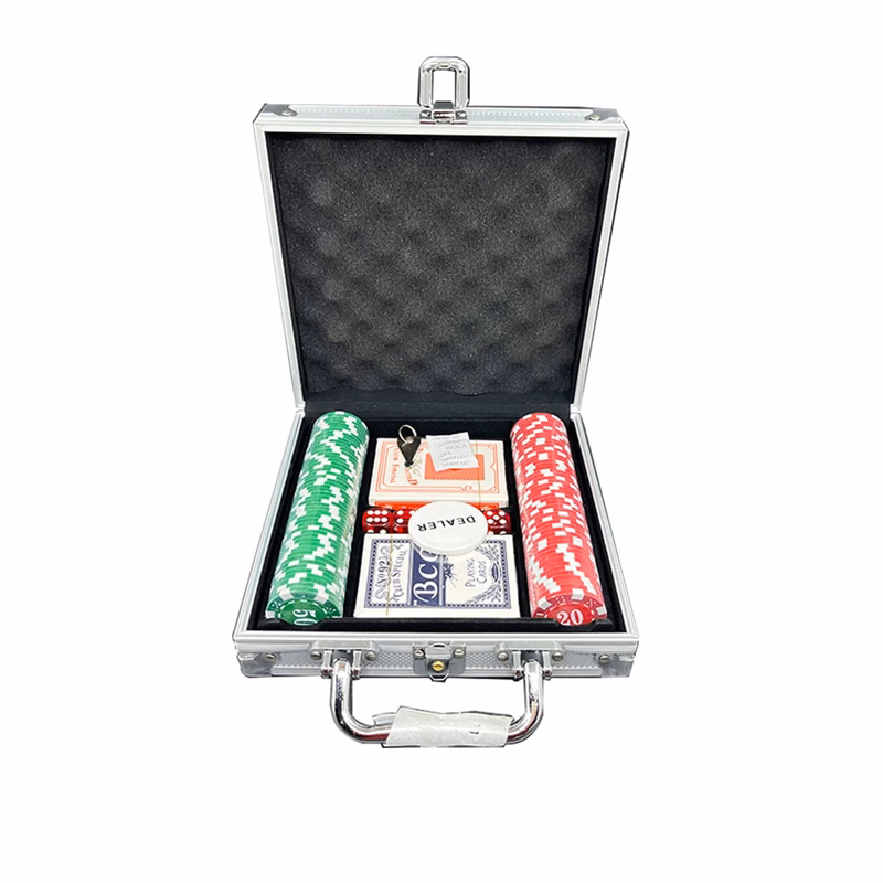 100Pcs Texas Chips Dice Poker Set With Box