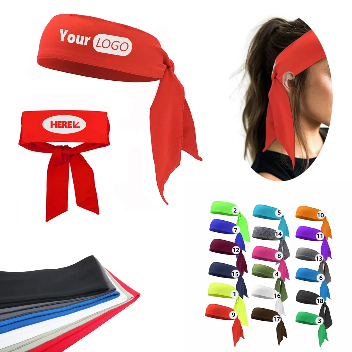 Tie Back Athletic Sports Headband 1
