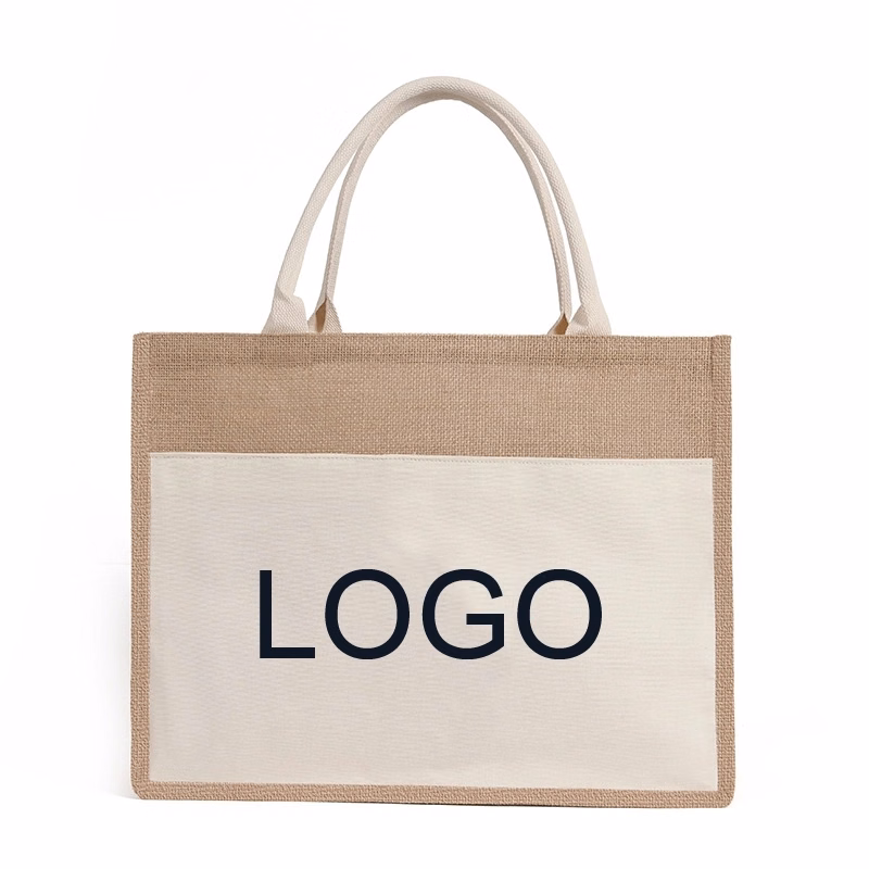 Promotional Canvas Pocket Jute Tote Bags