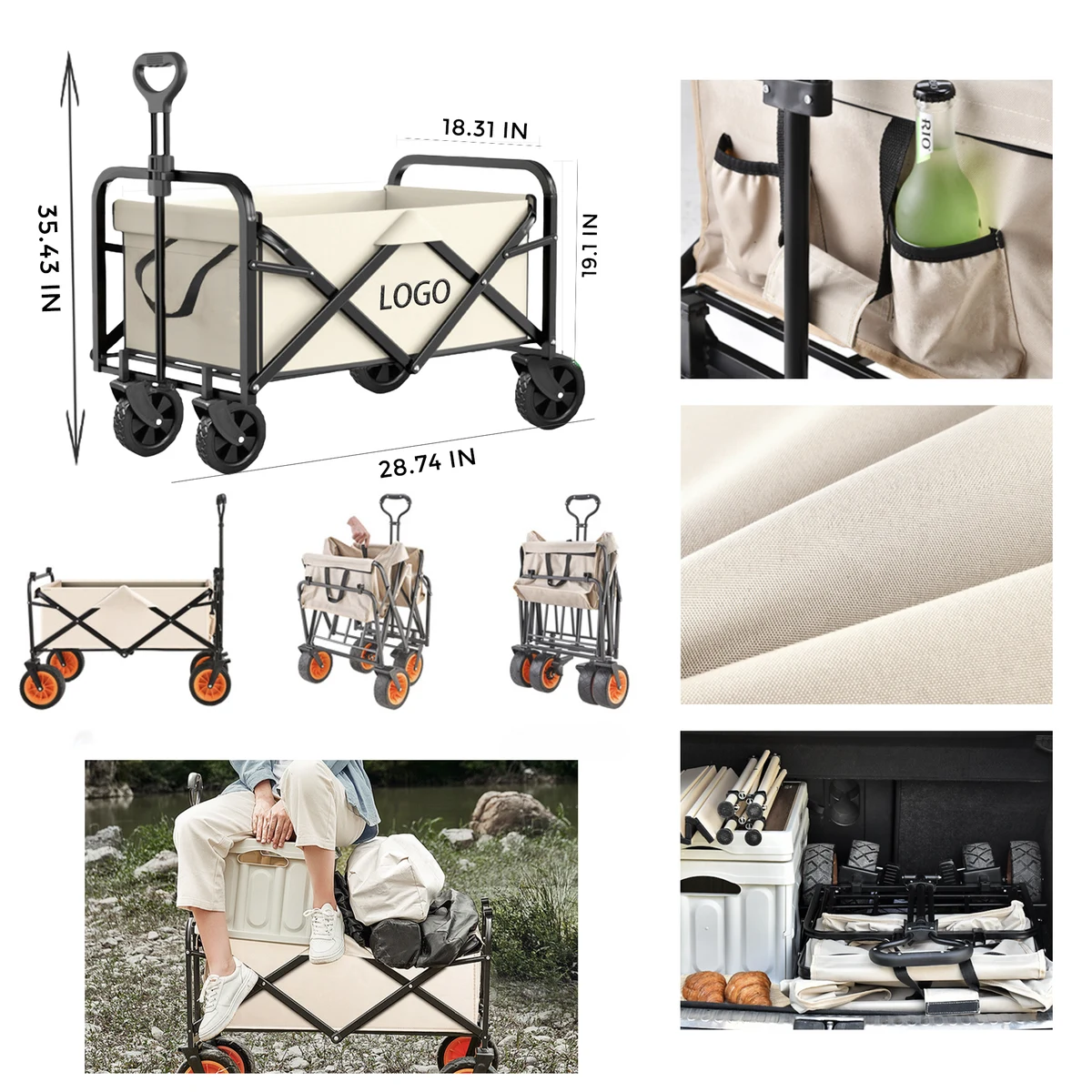MOQ 10 PCS Sturdy Camping Trolley 1