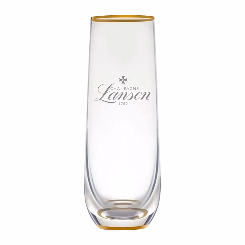 9oz. Gold Rimmed Stemless Champagne Flute