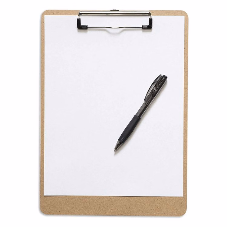 Factory price 9 x 12.5 Inches Recycled Brown Low Profile Clip Clipboard