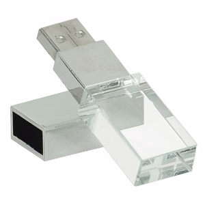Glass Laser Engraved 8 GB Flash Drive With Cover