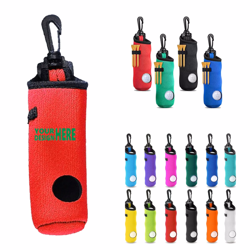 Golf Tee Storage Bag with Carabiner