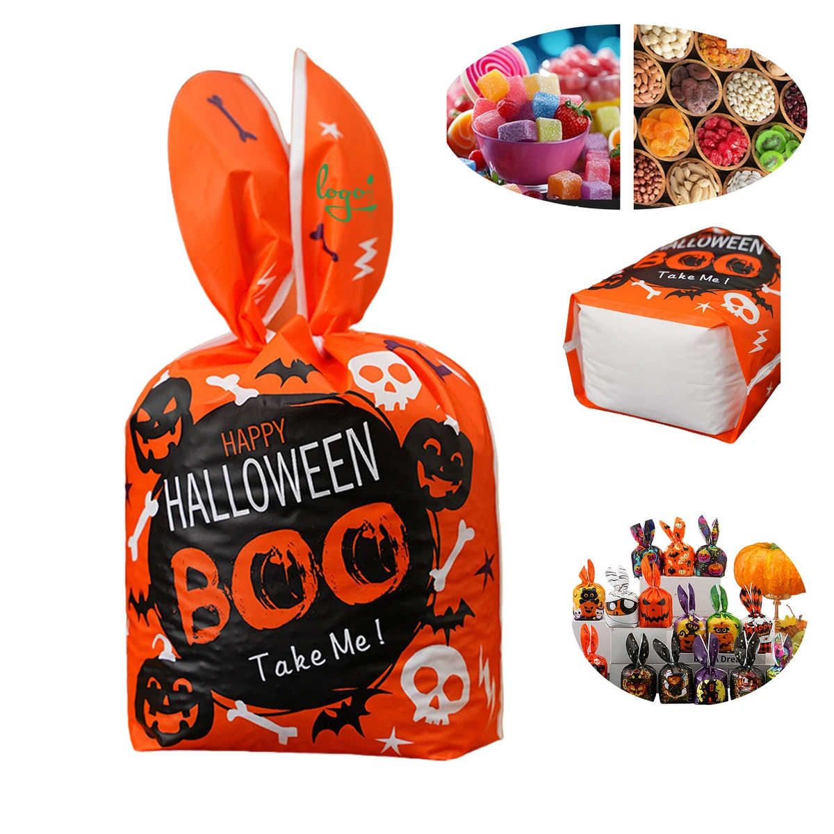 Personalized Halloween Candy Rabbit Bag Set 1