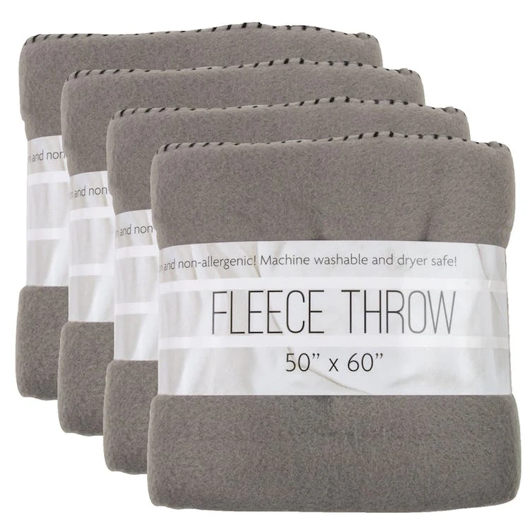 Gray Fleece Blankets - 50" x 60" 1