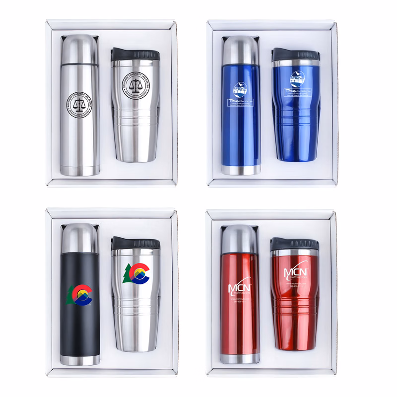 Stainless Steel Thermos & Tumbler Gift Set