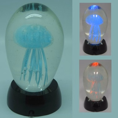 Aqua Jelly fish in Clear Glass