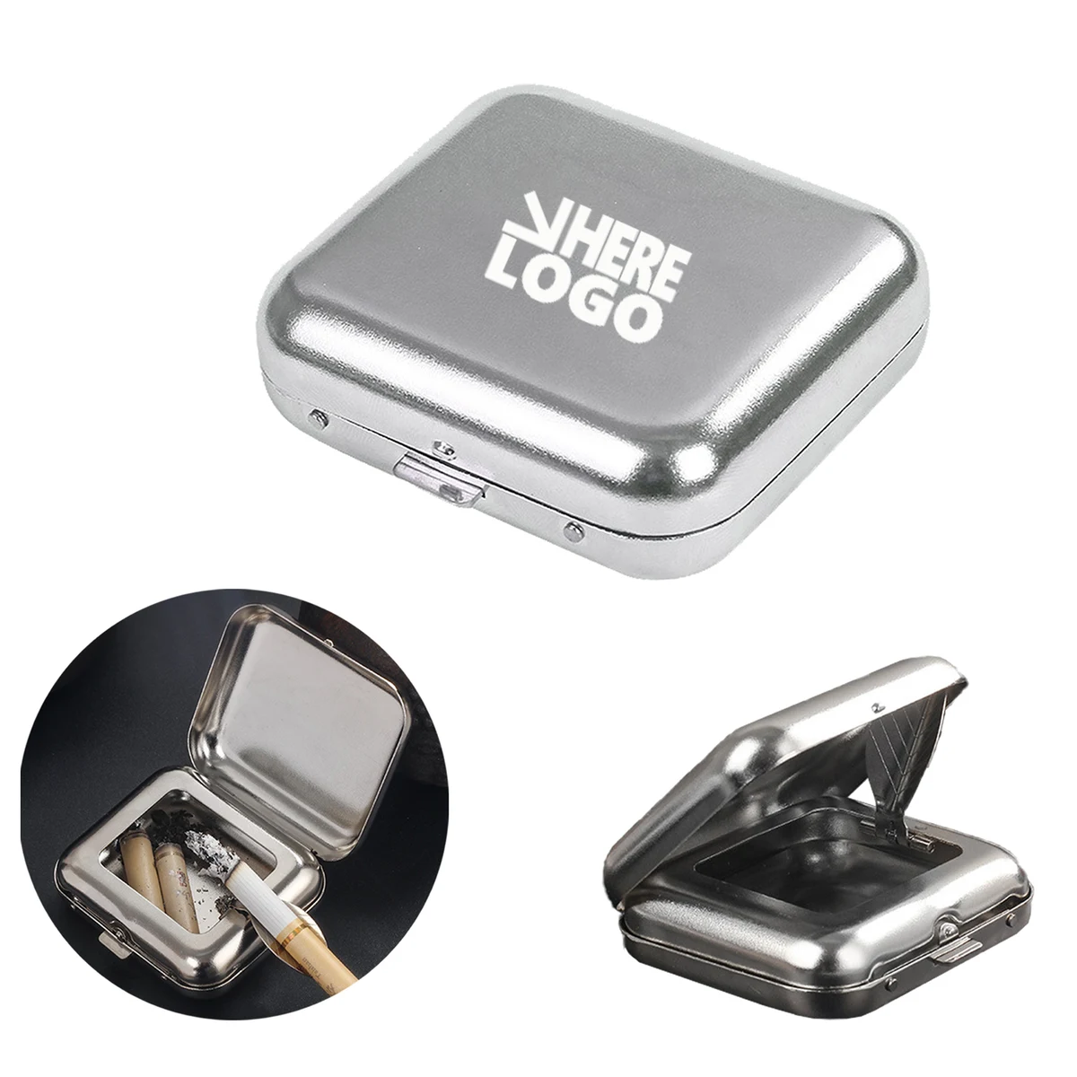 Mini Metal Flip Top Ashtray 1