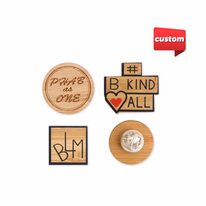 Custom Shaped Bamboo Pin
