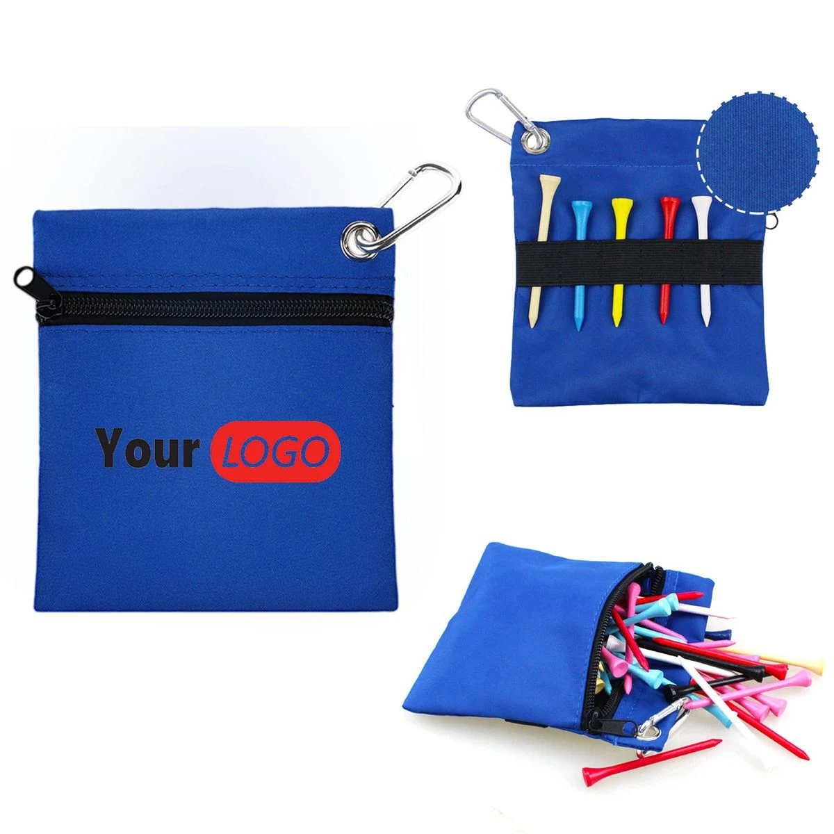 MOQ50 Nylon Golf Tee Bag with Zipper Closure 1