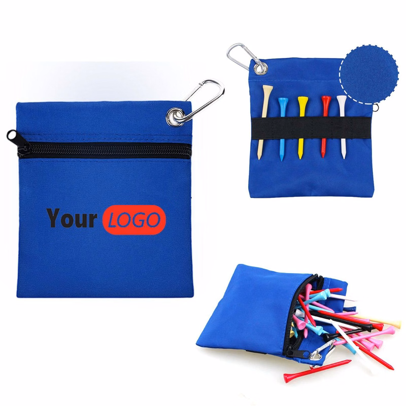 MOQ50 Nylon Golf Tee Bag with Zipper Closure