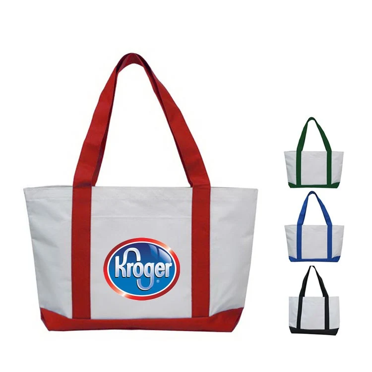 Classic Two Tone Polyester Tote, custom tote bag with logo imprint 1