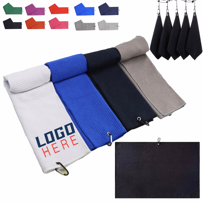 16" x 24" Microfiber Golf Towel With Hook MOQ50pcs