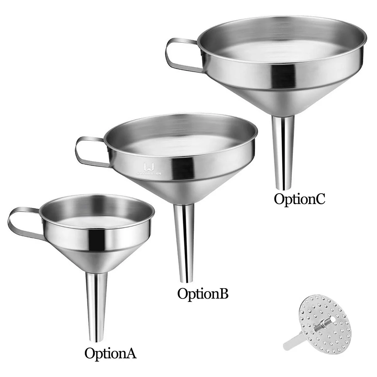Stainless Steel Funnel W/ Handle Design And Filte 1