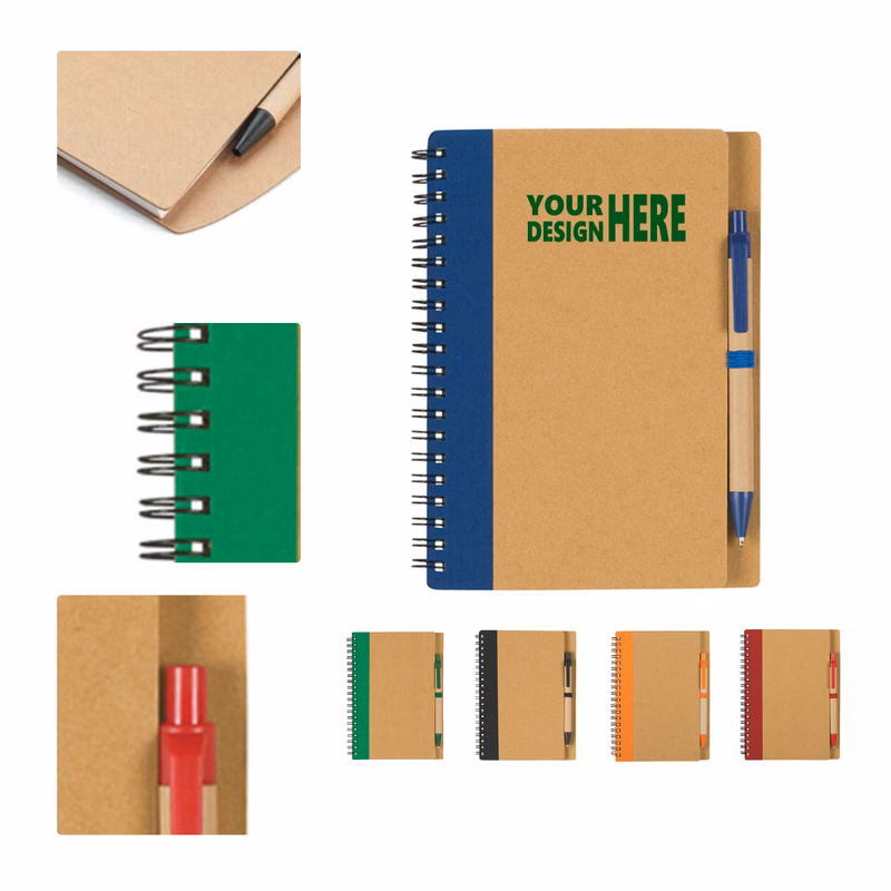 MOQ 50 Custom Spiral Notepad with Pen