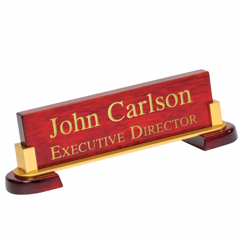 Executive Desk Plate with Brass Stand