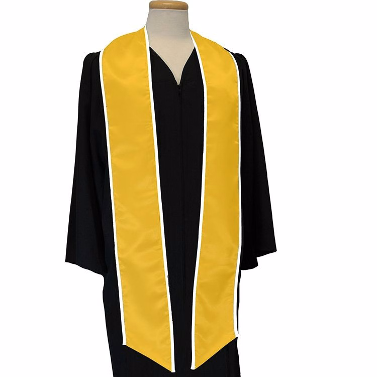 Gold 84" Graduation Stoles With White Binding