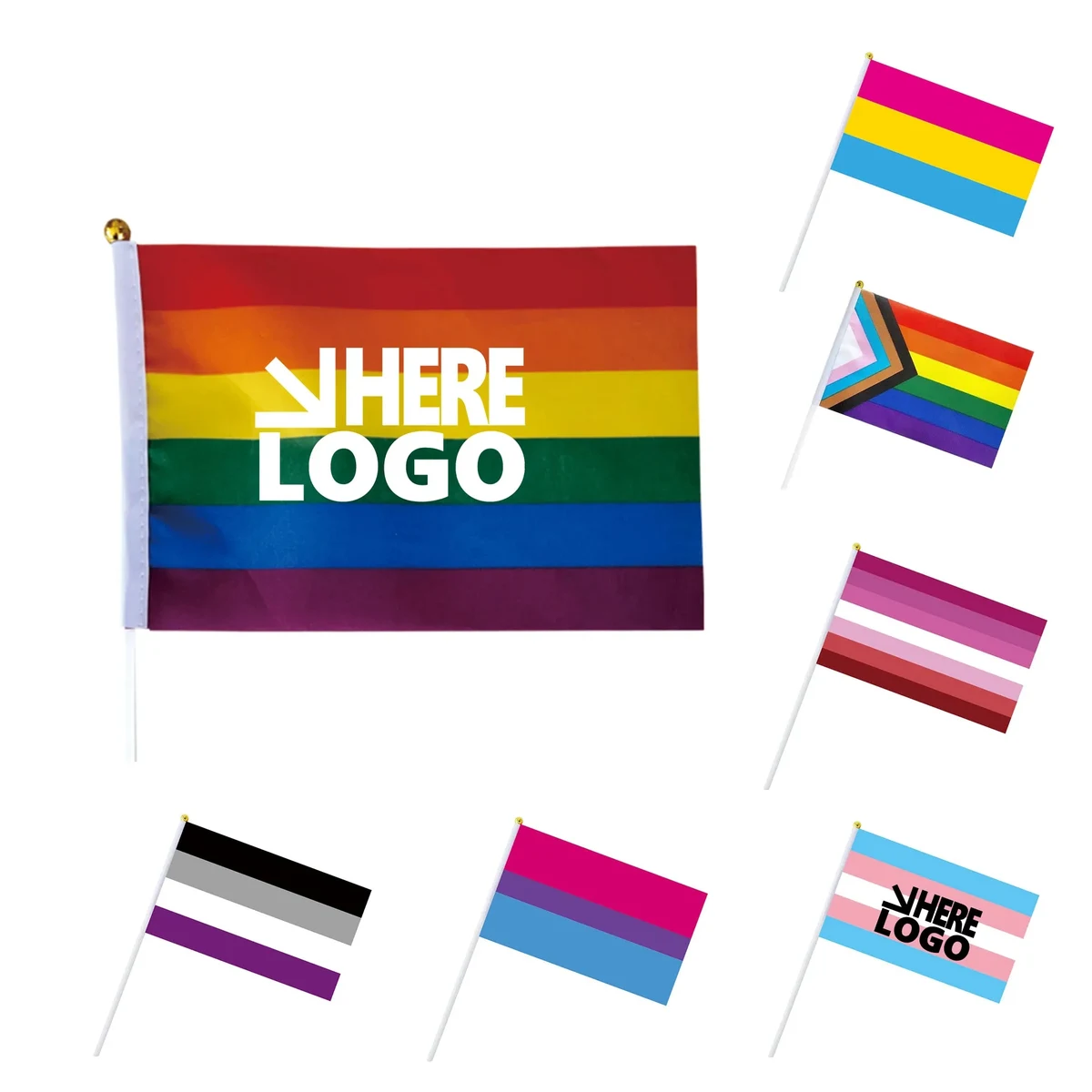 MOQ 20 Rainbow Flag Hand Wave 1