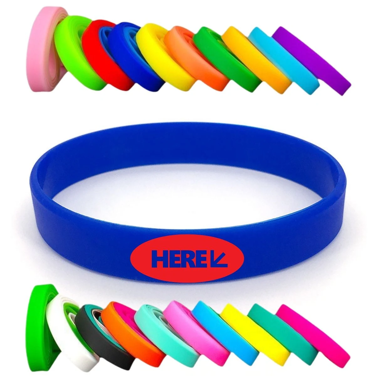 Color Printed Silicone Wristband Custom Engraved 1