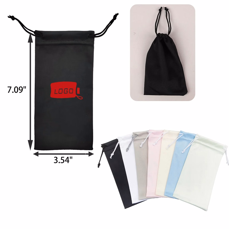 MOQ 50 PCS Microfiber Drawstring Eyeglasses Bag