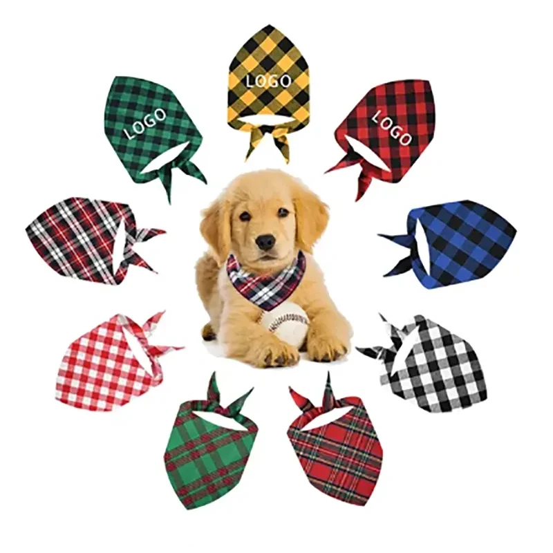 Plaid Pet Triangle Bandana Bib Scarf for Dog And Cat 1