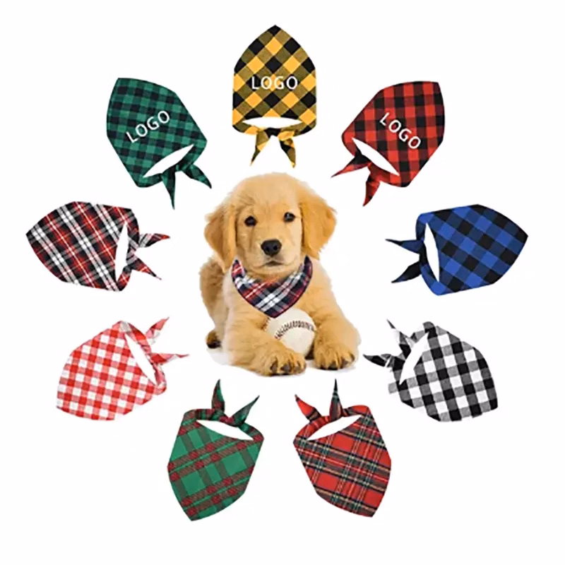 Plaid Pet Triangle Bandana Bib Scarf for Dog And Cat