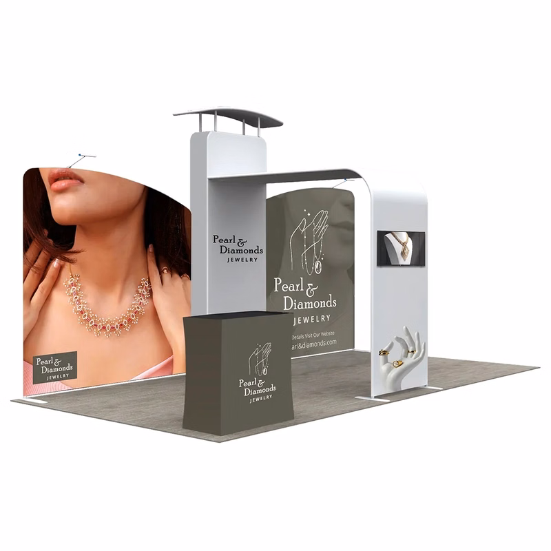 20ft Inline Trade Show Booth with Media Display