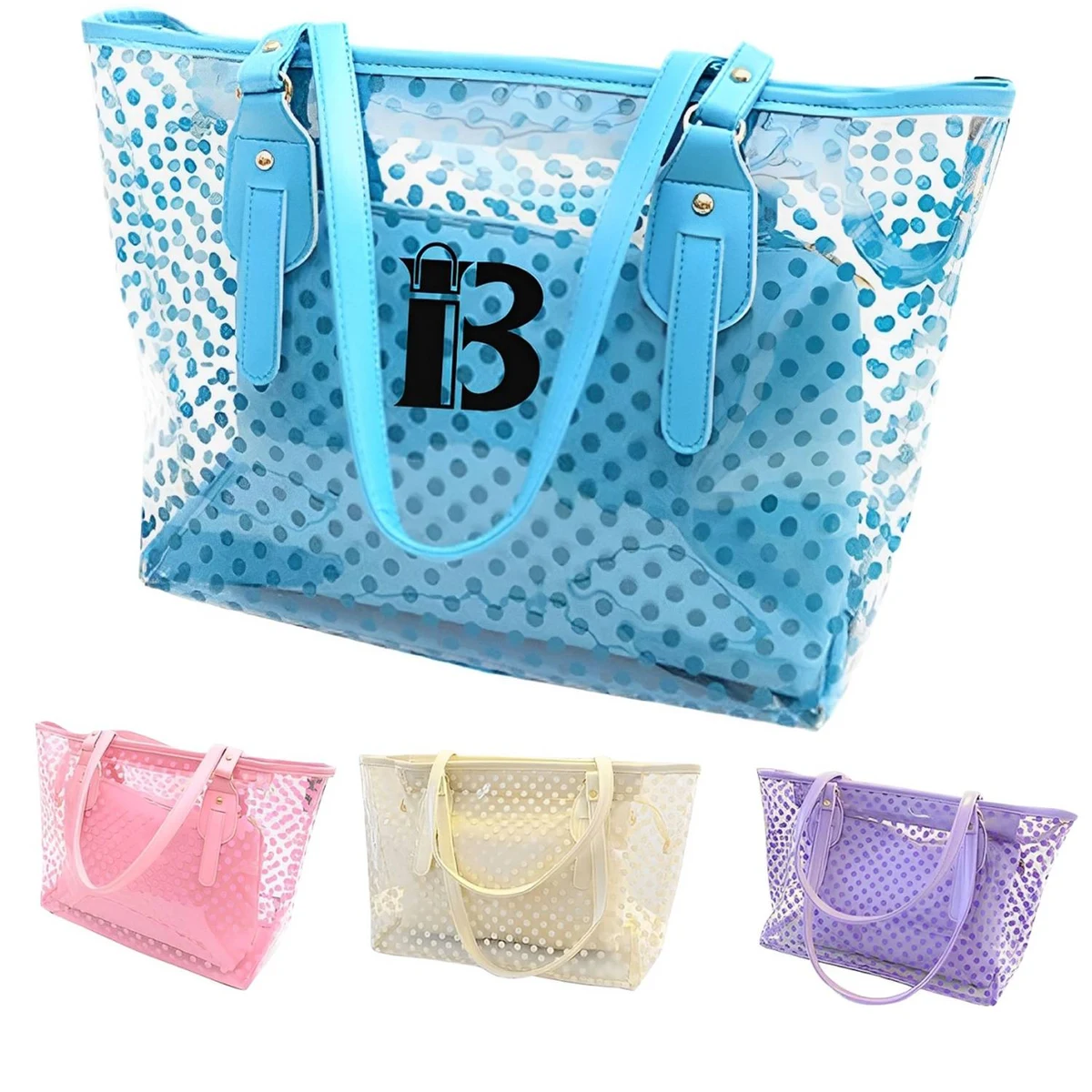 Stylish PVC Waterproof Clear Beach Tote Bag 1