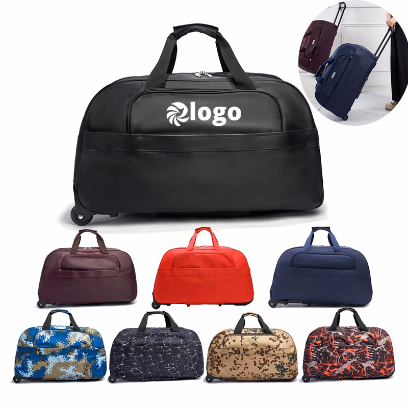 Custom Wheeled Rolling Duffel Luggage Bag MOQ 10pcs