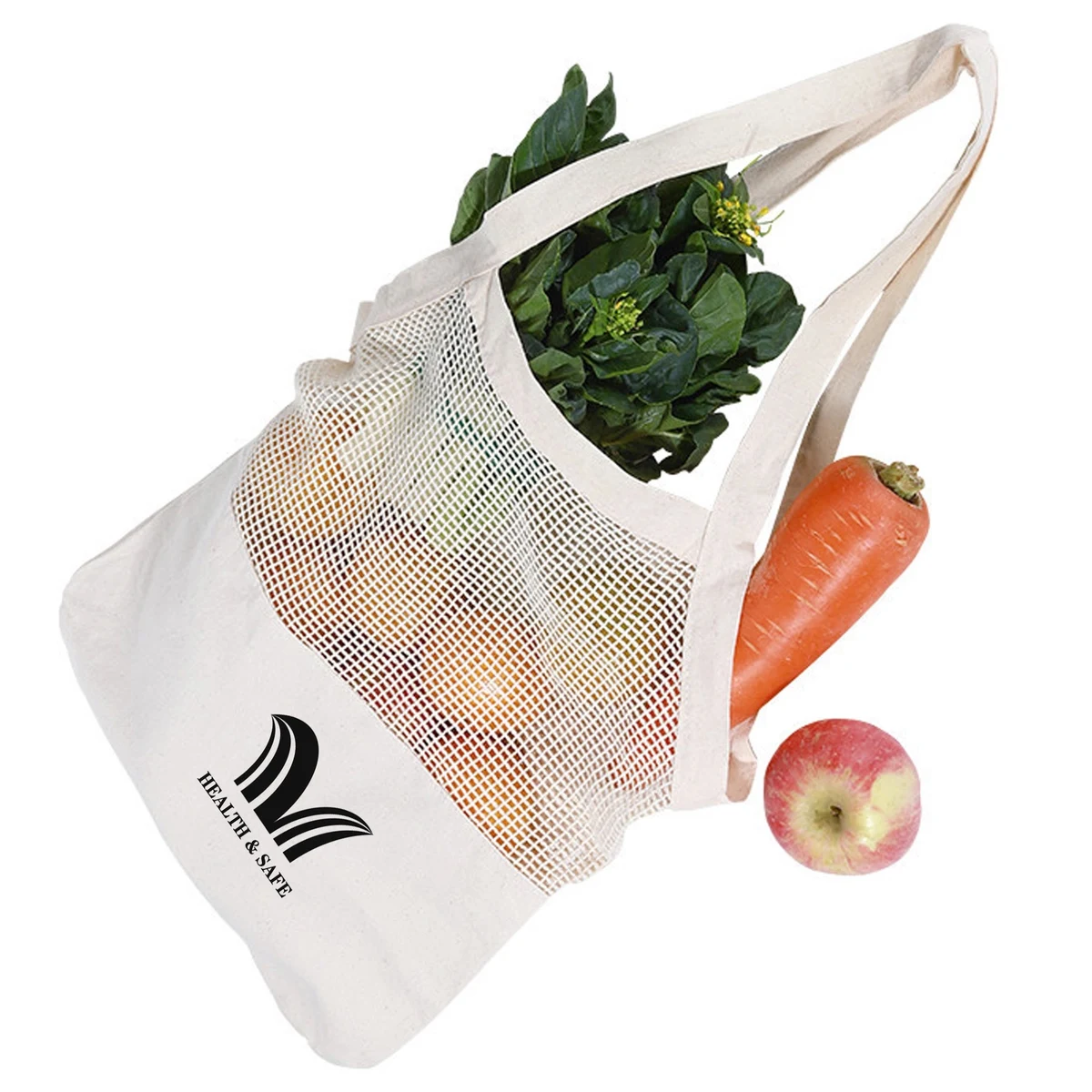 Organic Cotton Mesh Bags, custom tote bag with logo imprint 1